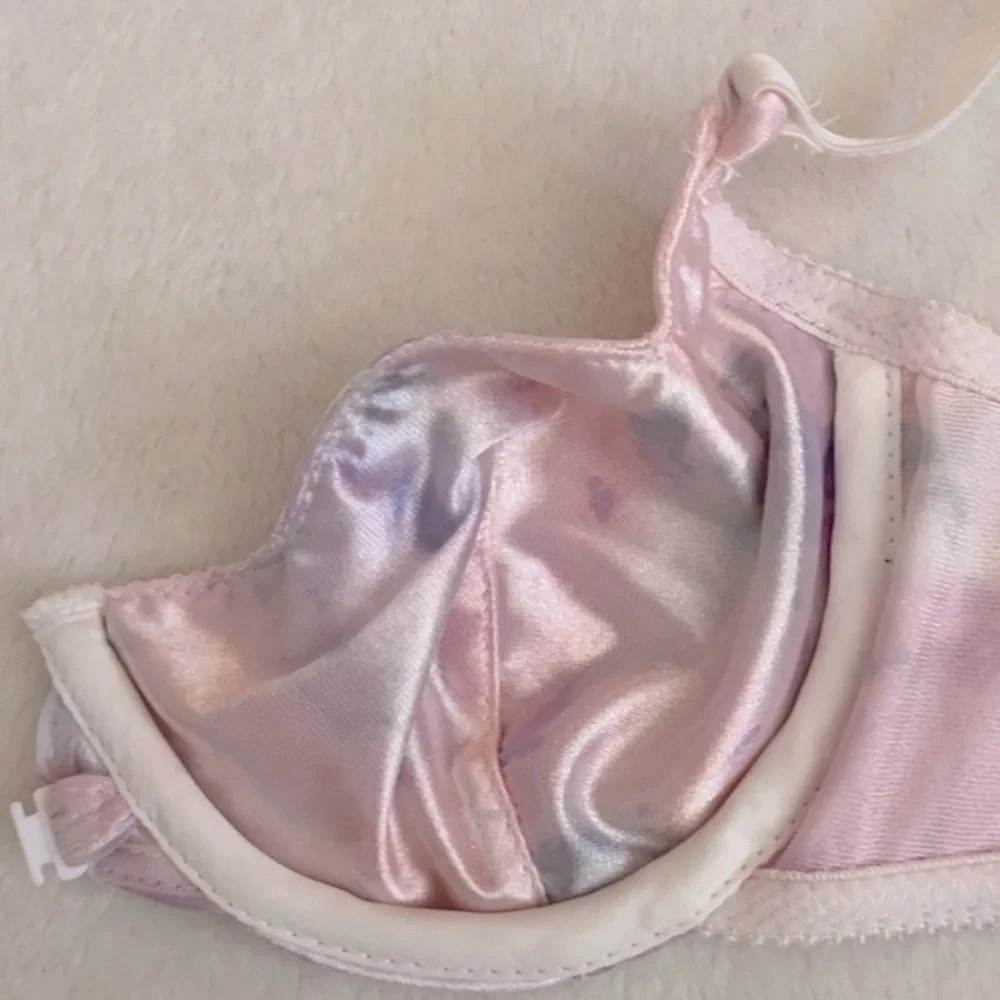 {VTG} Christian Dior | Watercolor Unlined Plunge Front Closure Underwire Bra 34A - Picture 6 of 15